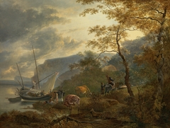 Southern Hilly Coast with a Sailing Vessel by Adam Pynacker