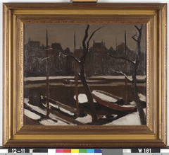 Stadsgezicht in de winter by Willem Witsen