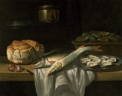 Still Life with Carp and Pike by Peter van Boucle