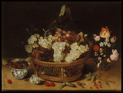 Still Life with Chinese Bowl and Vase of Flowers by Isaak Soreau