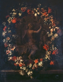 Still Life with Flowers and a Bas-relief by Anonymous