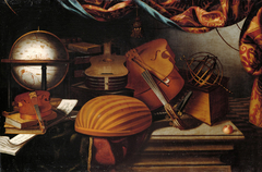 Stilleben mit Musikinstrumenten, Globus und Armillarsphäre by Evaristo Baschenis