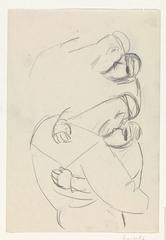 Studieblad met omhelzing by Leo Gestel