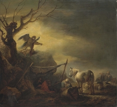 The annunciation to the shepherds by Philips Wouwerman