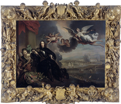 The apotheosis of Cornelis de Witt, with the raid on Chatham in the background by Jan de Baen