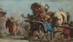 The Building of the Trojan Horse by Giovanni Domenico Tiepolo