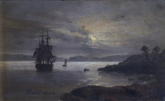 The coast at Laurvig, Norway by Johan Christian Dahl