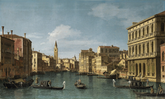 The Grand Canal, Venice, looking north-west from the Ca' Corner to the Ca' Contarini degli Scrigni, with the campanile of Santa Maria della Carità by Canaletto