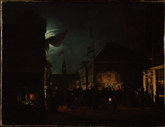 The wooden city theatre with Royal visitors by Hendrik Gerrit ten Cate