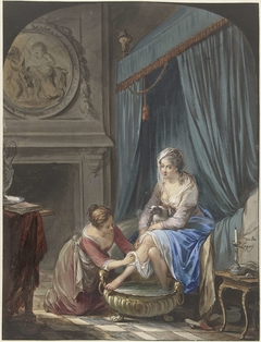 Toilet van een jonge vrouw by Willem Joseph Laquy