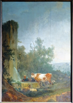 Troupeau près d'une fontaine by Francesco Giuseppe Casanova