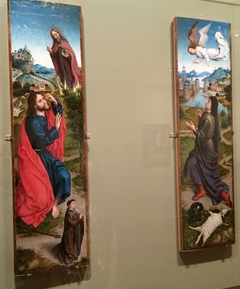 Two wings of an altarpiece (Moses and the Burning Bush & Gideon and the Fleece) by Aelbrecht Bouts