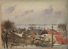 Udsigt over Sankt Jørgensbjerg og Roskilde Fjord. Vinterdag by Laurits Andersen Ring