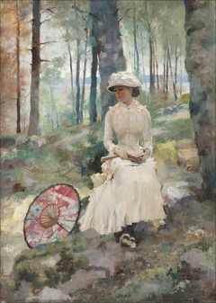 Under the birches by Albert Edelfelt