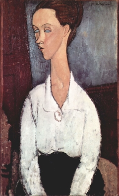 Portrait of Lunia Czechowska in White Blouse by Amedeo Modigliani