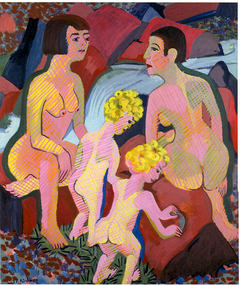 Bathing women and children by Ernst Ludwig Kirchner