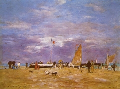 La jetée de Deauville by Eugène Boudin