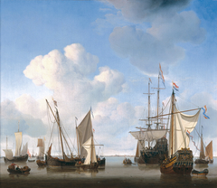 Ships in the Roads by Willem van de Velde the Younger