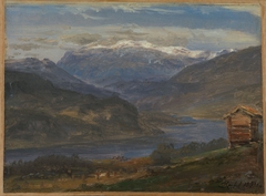 View of Hjelle in Valdres by Johan Christian Dahl