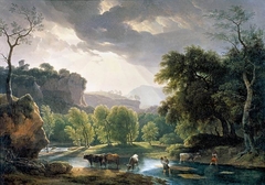 View of the Roman Campagna by Hendrik Voogd