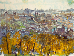 view of Vilnius, late october by Natalia Mikhalchuck