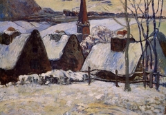 Village breton sous la neige by Paul Gauguin