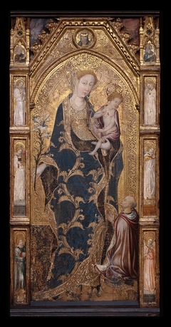 Virgin and Child Enthroned with Cardinal Alonso Borja (Borgia) by Gonzalo Pérez