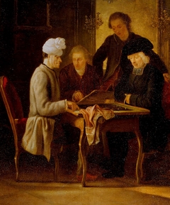 Voltaire playing chess with Father Adam by Jean Huber