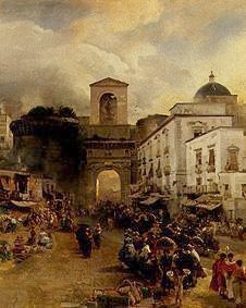 Vor der Porta Capuana in Neapel by Oswald Achenbach