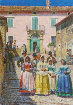 Wedding procession in Civita d'Antino. by Kristian Zahrtmann