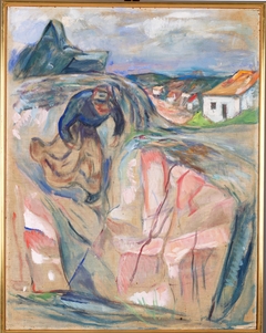 Woman Hurrying Downwards by Edvard Munch