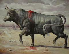 Wounded Bull by Teimuraz Kharabadze