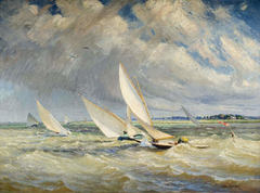 Yachts Racing In Bad Weather  - Burnham-On-Crouch by Alice Maud Fanner