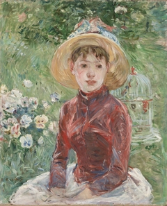 Young Girl with Cage by Berthe Morisot