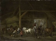 A Horse Stable by Philips Wouwerman