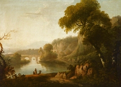 A River Landscape with Figures by Anonymous