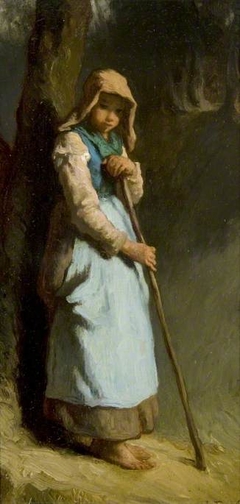 A Shepherdess by Jean-François Millet