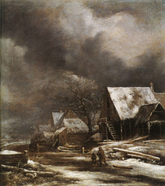 A Village in Winter by Jacob van Ruisdael