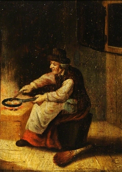 A Woman frying Eggs by after Dutch School