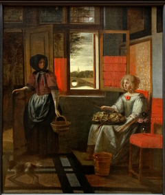 A Woman with a Serving Girl by Pieter de Hooch