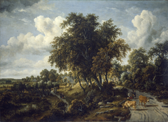 A Wooded Landscape: the Path on the Dyke by Meindert Hobbema