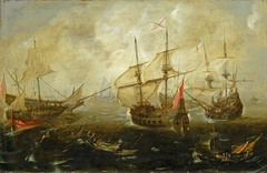 Action between English and Spanish ships by Andries van Eertvelt