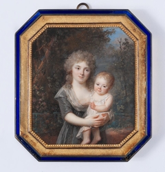 Adélaïde Roslin, née Abraham de Tours (b. 1773) and her Eldest Son Abraham (1794-1870) by Lié Louis Périn-Salbreux