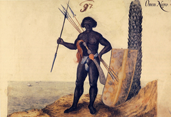 African Man with Weapons, Brazil by Zacharias Wagenaer