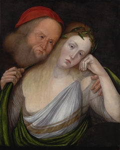 An Old Man and a Young Woman (The Nymph Agapes and Her Old Husband) by Jacopo de' Barbari