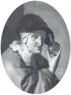 An Old Woman with Urine Glass: "The Quack" by Willem van Mieris