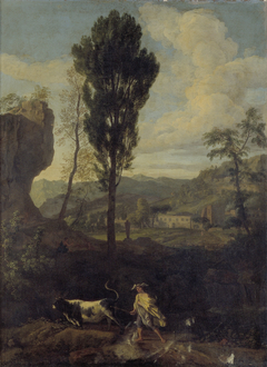 Arcadian landscape with Mercury and Io by Johannes Glauber