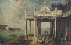 Architecture capriccio (fantasy architecture) in Venetian style by Anonymous