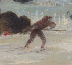 Assiniboine Indians Pursuing Buffalo on Snowshoes by George Catlin