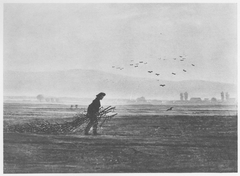 Autumn Landscape with a Man Gathering Wood by Caspar David Friedrich